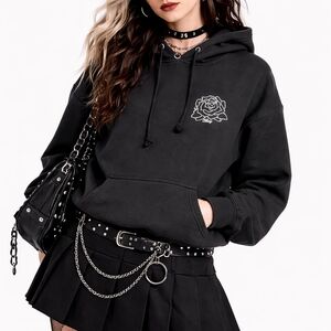 Obey Propaganda Black Rose Graphic Hoodie S Gothic Punk Alternative Progressive